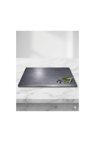 Gkd Üst Kalite 80x50cm Tek Bükümlü Paslanmaz Çelik Tezgah Üstü Kesme Tahtası, Hamur Yoğurma Tahtası, Tezgah Üstü Koruyucu Metalik
