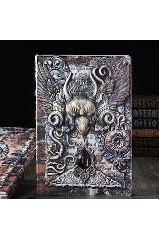 Hediyelik Renkli Deri Defter Kuş Kabartmalı