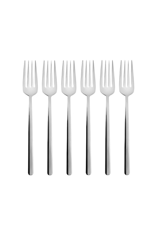 Emsan Bead 6 Parça 18/ 10 Paslanmaz Çelik Yemek Çatalı Seti Platin Gümüş
