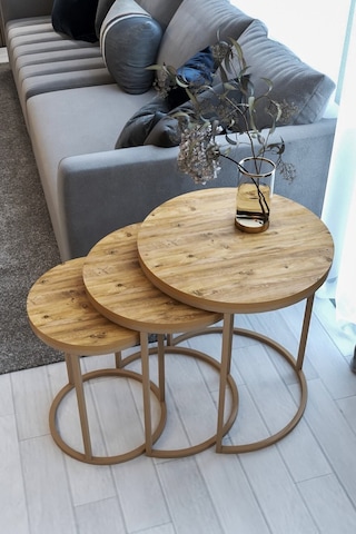 Ecol Desings Ecol 3lü Lüx C Zigon Sehpa Capicino Atlantik Çam Capicino