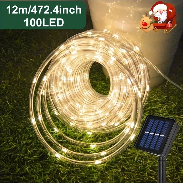 Trendooze 022 Güneş Enerjili Hareket Sensörlü 12m 100 Led Bahçe Dekorasyon Işığı