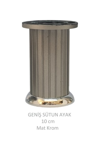 Plastik 10 Cm Geniş Sütun Ayak, Mat Krom, Vidalarıyla Mat Krom