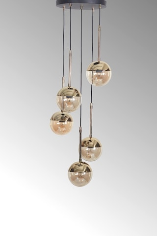 Nova 5 Li Krom-siyah Metal Gövde Füme Camlı Tasarım Lüx Sarkıt Avize - Gold - Bal