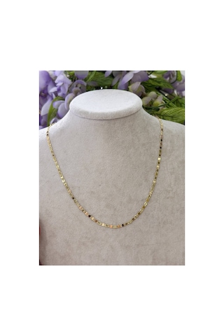 14k Cm Altın Kaplama Dönme Pul Kolye 45 Cm Altın