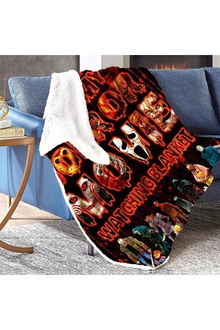 Cadılar Bayramı Korku Filmi Yumuşak Battaniye Flanel Battaniye Diğer