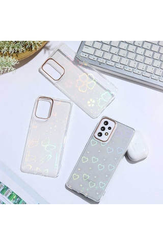 Samsung Uyumlu Galaxy A73 Kılıf Zore Sidney Desenli Sert Kapak Flower No3
