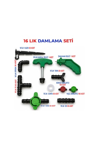 16' Lık Damlama Sulama Seti 662 Parça Bahçe Sulama Sistemi Seti Damlama Hortumu Set İçeriğinde Yoktur
