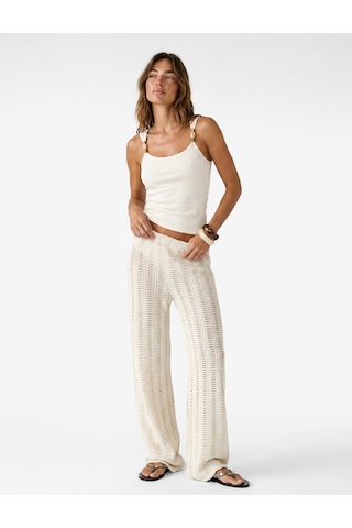 Koton Koton X Şahika Ercümen - Slim Fit Kolsuz U Yaka Boncuk Detaylı Top Kırık Beyaz 6sak10372ek Ekru