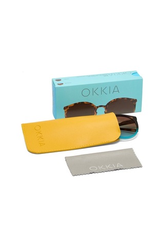 Okkia Berlino Unisex Güneş Gözlüğühavana Mavi Leopar - Mavi