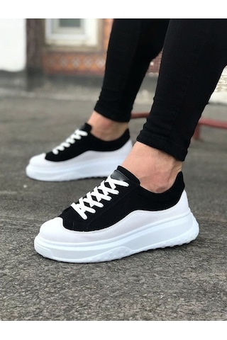 Aymood Jy507 Alone Bağcıklı Süet Cilt Erkek Günlük Sneaker Ayakkabı Scbt Siyah/beyaz