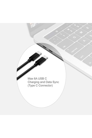 Reedark Usb Type-c Hızlı Şarj Kablosu 3.3ft 100w 5a Braided Dayanıklı Type C To C Kablo, Siyah