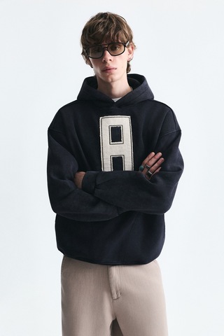 Vamos Numara Baskılı Oversize Sweatshirt Siyah