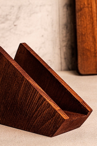 Snippy Baro - Ahşap Peçetelik Masaüstü Peçete Organizeri Ahşap