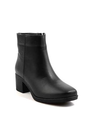 Bambi Siyah Hakiki Deri Kadın Bot & Bootie K02586082503 Siyah