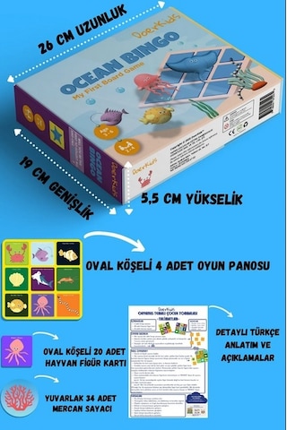 DoerKids Okyanus Temalı Çocuk Tombalası - Ocean Bingo