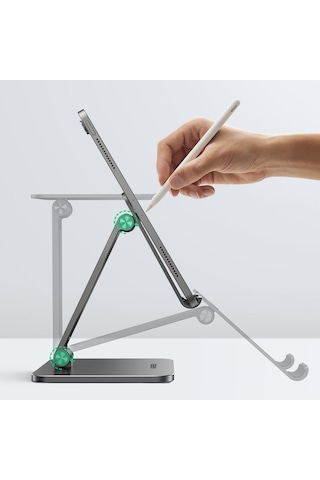 Ugreen Alüminyum Katlanabilir Masaüstü Telefon Tablet İpad Standı Antrasit