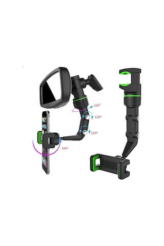 014 360 Telefon Tutucu Dikiz Aynası Evrensel 360 Dönen Araba Telefon Tutucusu -
