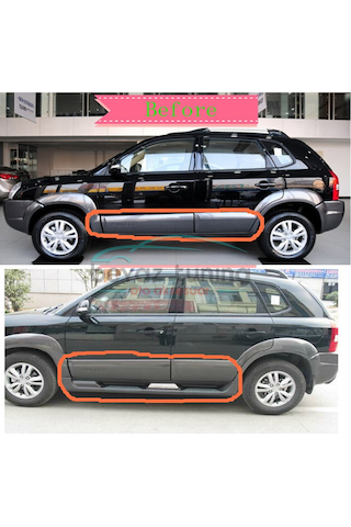 Hyundai Tucson Yan Basamak Koruma Oem 2004-2012 Siyah-gri Siyah