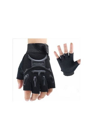 Reedark Çocuklar İçin Yarım Parmaklı, Kayganlık Önleyici, Dayanıklı Bisiklet Eldiveni - Kamuflaj Desenli S Beden