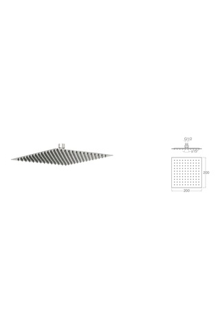 Slim 304 Paslanmaz Metal Tepe Duşu-200x200mm Sus 304 Krom