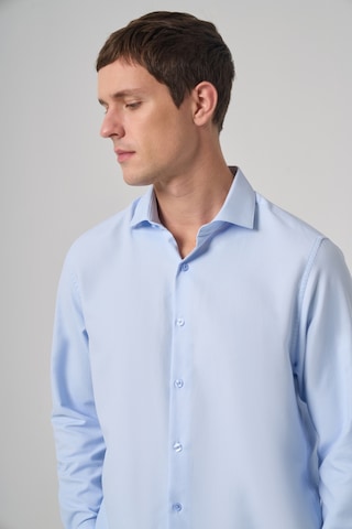 Morven Erkek A. Mavi Polyester Trend Desenli Dynamic Fit İtalyan Yaka Gömlek 26mc004021311 A. Mavi
