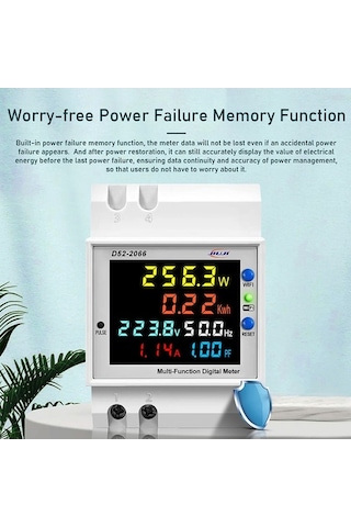 Trendooze Geeksen Tuya Wifi Ev Akıllı Dijital Ekranlı Elektrik Sayacı Dın-ray Voltaj Ve Akım Ölçer İe
