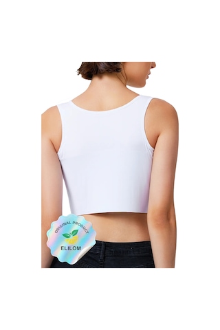 Elilom Göğüs Gizleyici Korse Unisex Jinekomasti Ve Tomboy İçin Düz Silüet Atlet Beyaz
