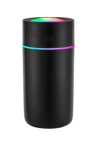 Vkemall Siyah Usb Nemlendirici, 320ml Büyük Depo, 40ml/saat Buhar Miktarı, Sessiz Çalışma, Çok Renkli Gece Lambası, Akıllı Kapanma Özelliği