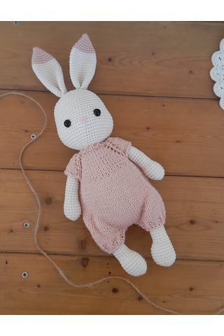 Amigurumi Tulumlu Tavşan Açık Pembe