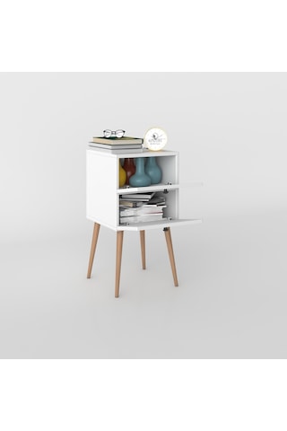 Kenzlife Komodin Kilitli Hanami Byz 74 39 39 Komidin Ahşap Ayaklı Kitaplık Ayakkabılık Kapaklı Arkalıklı Beyaz