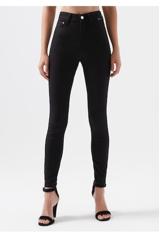 Lavajeans Victoria Kadın Siyah Dar Paça Jeans Kot Solmaz Toparlayıcı Pantolon Simsiyah Siyah