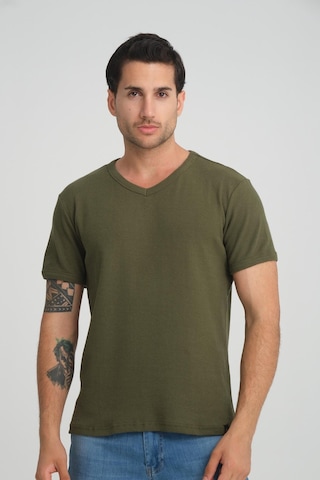 Alexander Gardi Alexandergardı Fitilli V Yaka Regular Fit T-shirt E24-74602 001