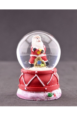 Yeni Yılın En Güzel Hediyesi Dekoratif Yılbaşı Led Işıklı 6,5 Cm Noel Baba Figürlü Kar Küresi Hediye Çok Renkli
