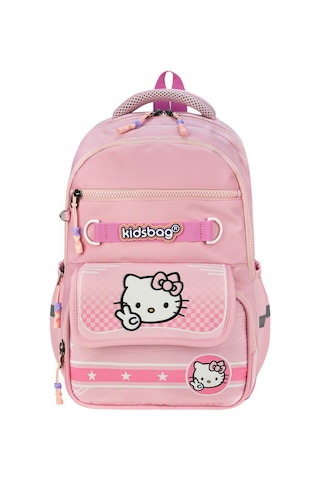 Hello Kitty Baskılı Ortopedik Su Geçirmez Ultra Lüx Okul Çantası Termal Beslenme Ve Kalemlik Pembe