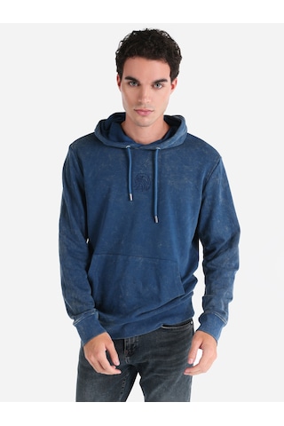 Colin's Colins Regular Fit Baskılı Kapüşonlu Mavi Erkek Sweatshirt Cl1065602 İndigo