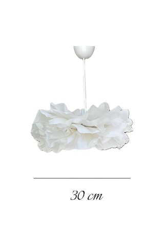 30 Cm Beyaz Midi Boy Çiçek Avize Beyaz El Yapımı Dekoratif Modern Minimalist Tasarım Beyaz