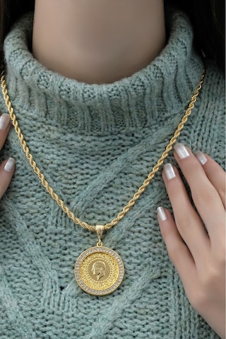 Tam Altınlı Halat Kolye