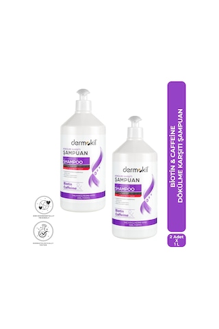 Dermokil Biotin & Caffeine Dökülme Karşıtı Şampuan 1 Litre X 2 Adet Tüm Saç Tipleri