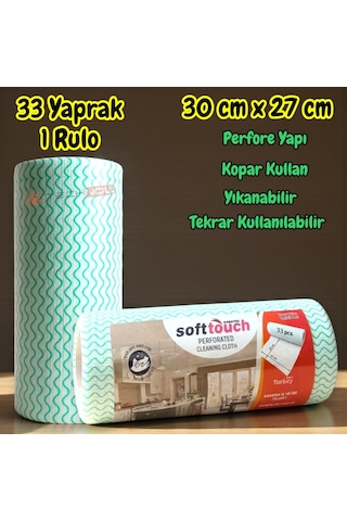 Technow Softtex 33 Yaprak Kopar Kullan Rulo Hassas Temizlik Bezi 27x30cm Sarı