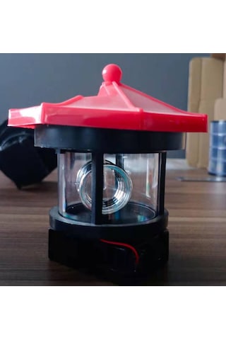 Mufunye Küçük Kırmızı Güneş Enerjili Döner Fener, Ip44 Hava Durumuna Dayanıklı, Bahçe Çevre Aydınlatma Dekorasyon Lambası