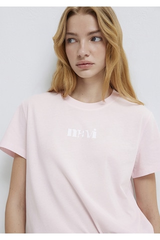 Mavi - Mavi Logo Baskılı Pembe Tişört 1612241-89200 Pembe
