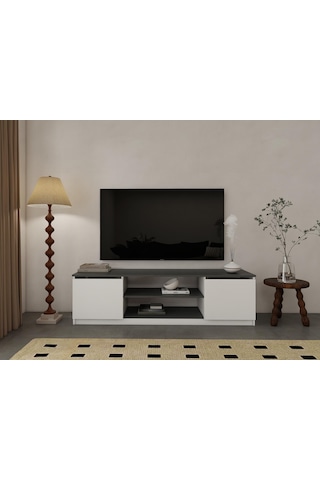 Bade Tv Ünitesi Koyu Gri Beyaz Koyu Gri