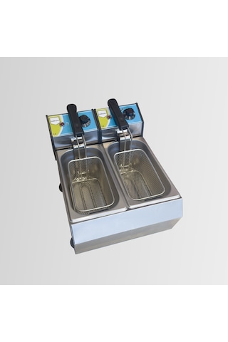 Midinoks 3+3 Lt Elektrikli Fritöz Çiftli Kapaklı