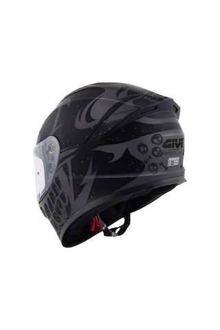 50.x Bones Mat Siyah-gri Kask Mat Sıyah-grı