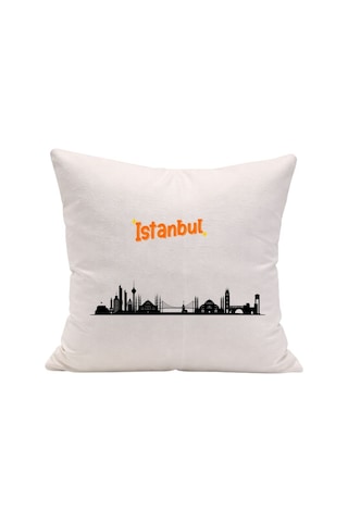 Modern İstanbul Baskılı Hediyelik Yastık Kılıfı - Minimalist Dekorasyon Çok Renkli