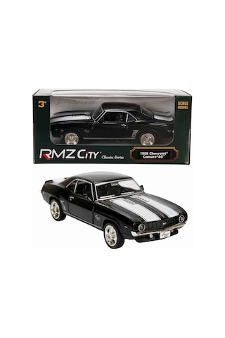 1:32 Rmz City Alman Klasikleri Serisi Die Cast Çek Bırak Model Araba - Siyah 1969 Chevrolet Camaro