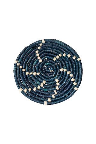 Koza Home Meander Dekoratif Lacivert Desenli Bambu Duvar Tabağı 30cm 8995