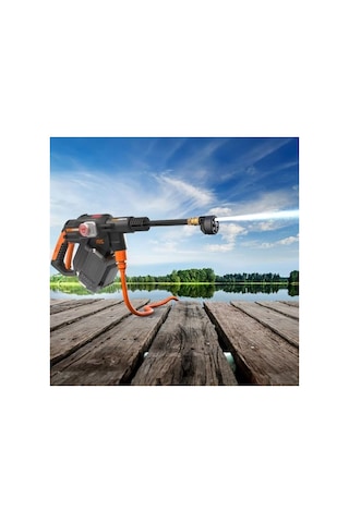 Wg633e 20volt 4.0ah. Li-ion 56bar Kömürsüz Basınçlı Yıkama Tabancası + 2 Parça Yıkama Seti 4 Ah Akü Ve Şarj Cihazı, Çok Fonksiyonlu Temizlik Ve Sulama, Güçlü Fırçasız Motor, 5'i 1 Arada Basınç Başlığı Dahil