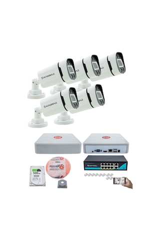 5'li Güvenlik Ip Kamera Seti - 4mp Dış Mekan Kdj-5s-4w-p-ıp-v0