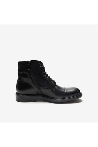 Nero Black Bot Erkek 9824 Exton Soft Lace-up Boot With Side Zip siyah